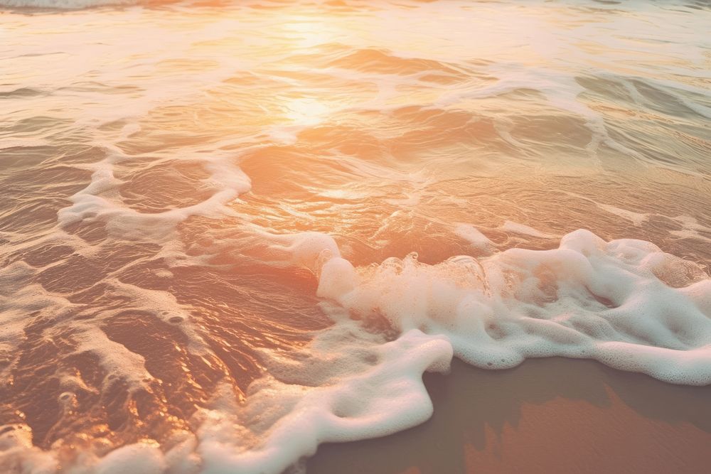  Sea waves beach backgrounds outdoors. AI generated Image by rawpixel.