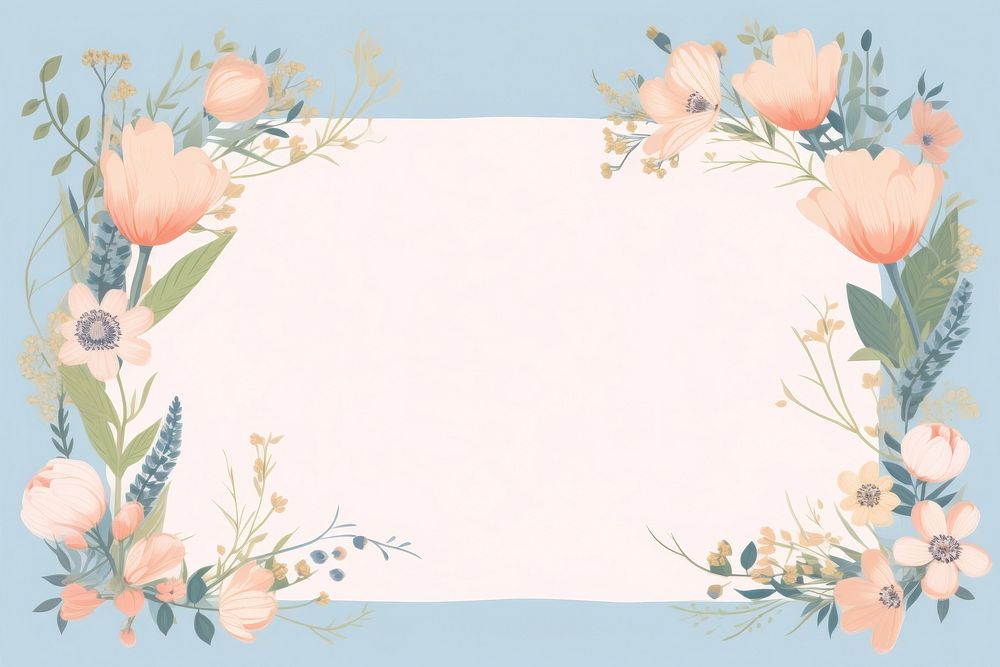 Botanical floral frame backgrounds pattern flower. AI generated Image by rawpixel.