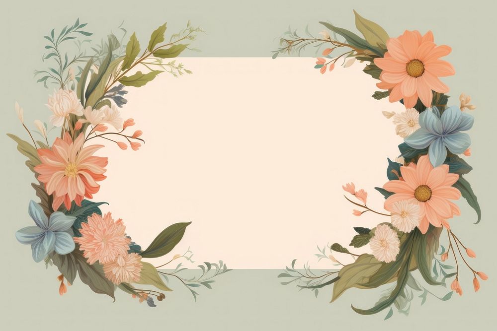 Botanical floral frame border backgrounds pattern flower. AI generated Image by rawpixel.