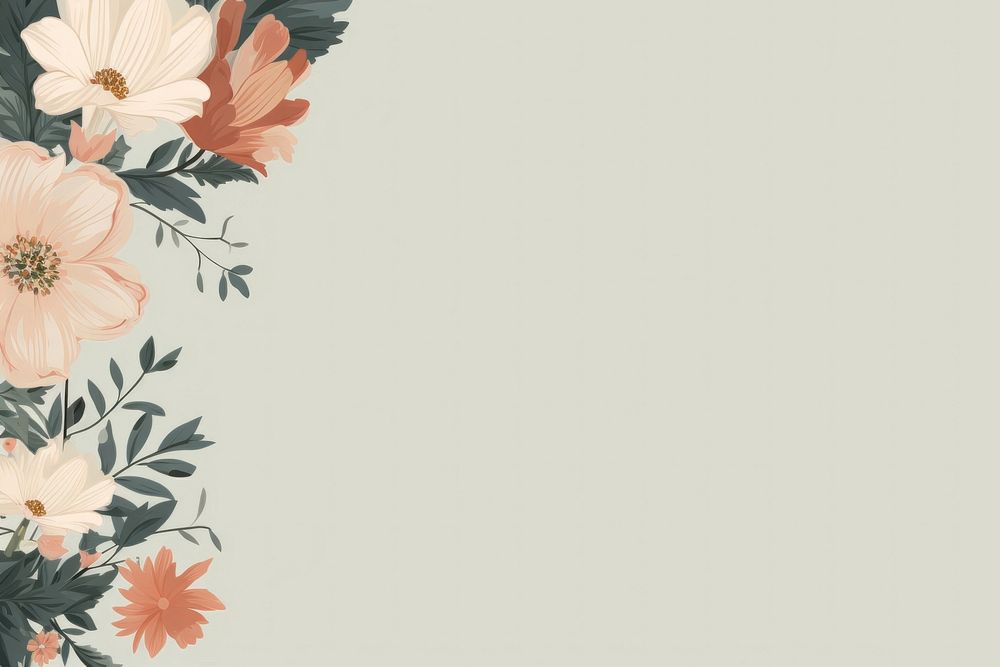 Botanical floral frame border backgrounds pattern flower. AI generated Image by rawpixel.