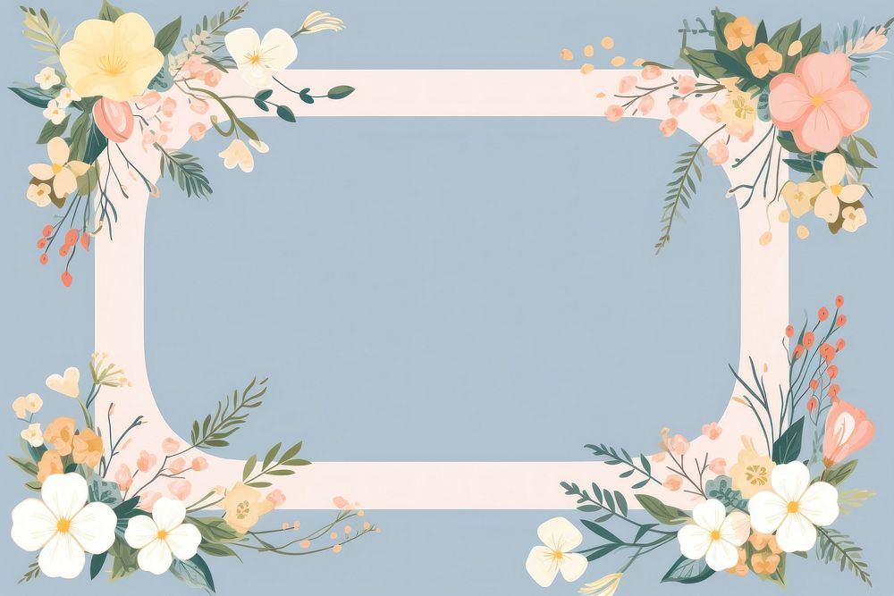Cute cate border frame pattern plant floristry. AI generated Image by rawpixel.
