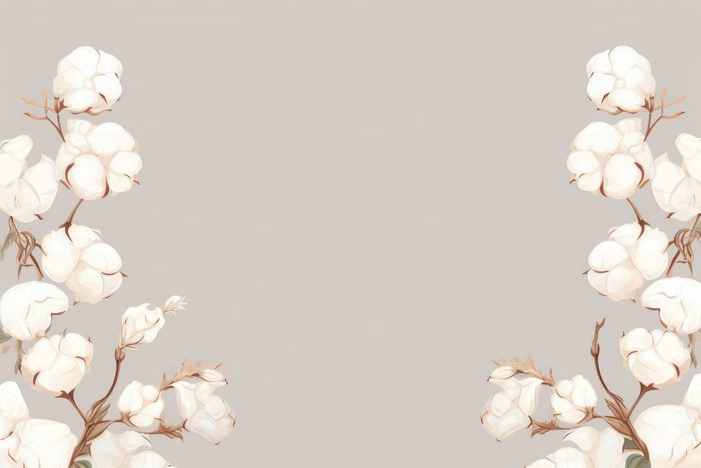 Cotton flower border frame backgrounds blossom plant. AI generated Image by rawpixel.