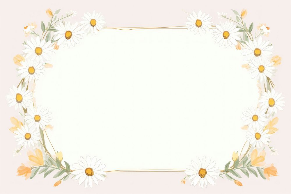 Daisy border frame backgrounds pattern flower. AI generated Image by rawpixel.