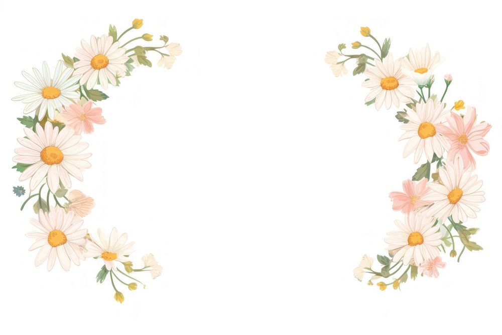 Daisy border frame pattern flower petal. AI generated Image by rawpixel.