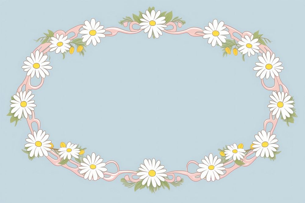 Daisy border frame pattern flower plant. AI generated Image by rawpixel.