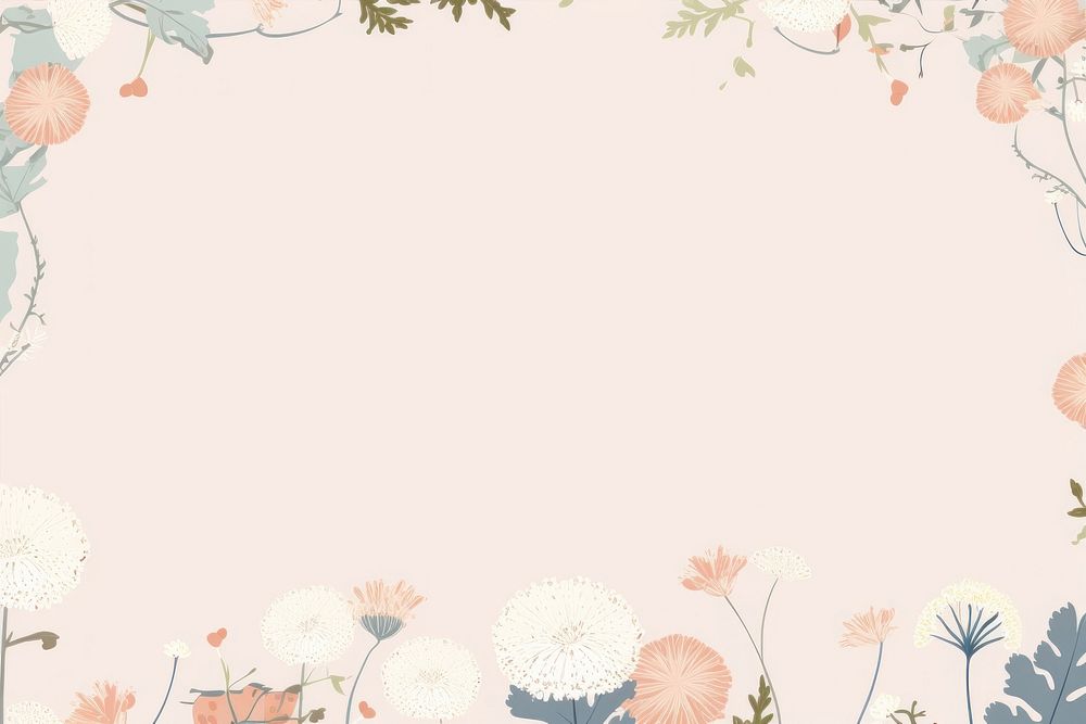 Dandelion border frame backgrounds pattern flower. AI generated Image by rawpixel.