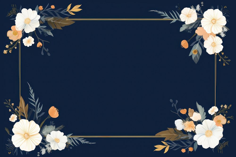 Floral frame border backgrounds pattern flower. AI generated Image by rawpixel.