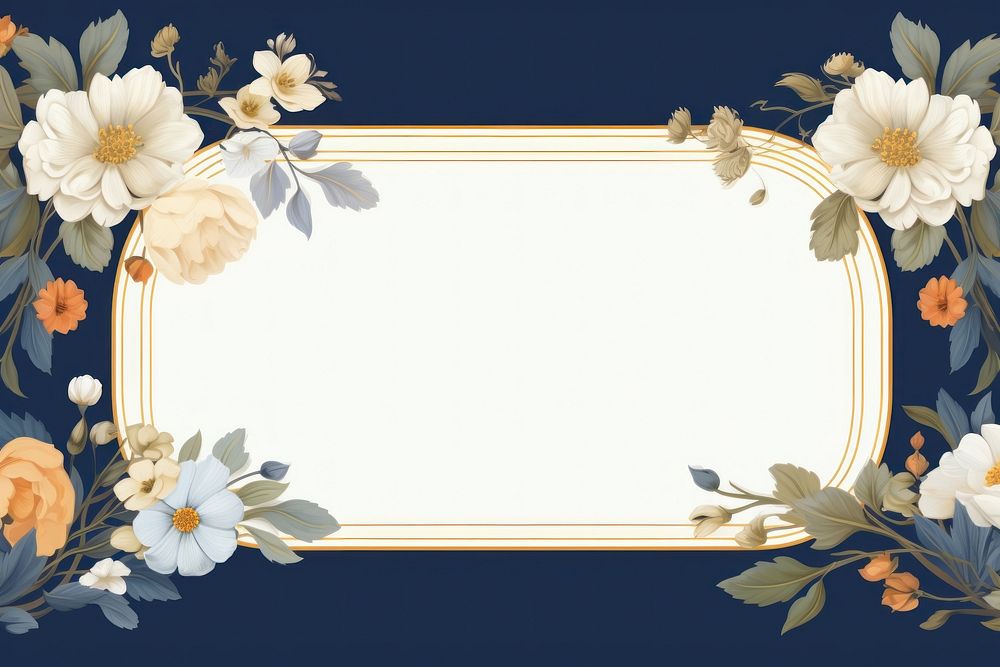 Floral frame border backgrounds pattern flower. AI generated Image by rawpixel.
