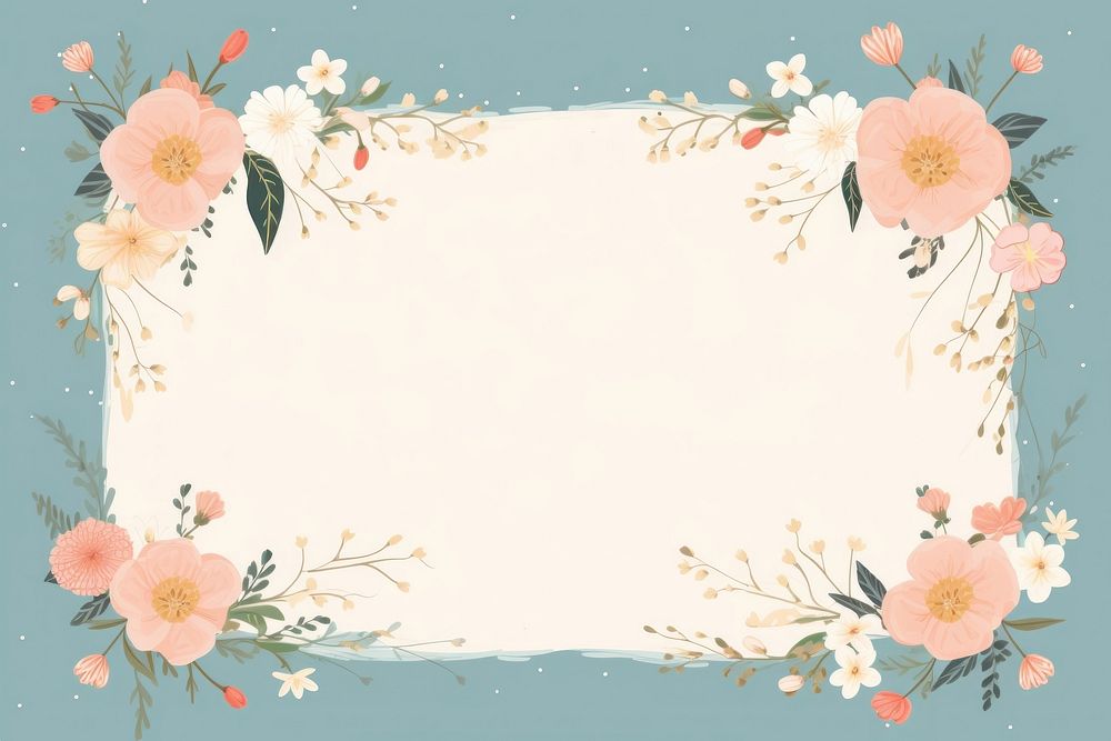 Flower border frame backgrounds pattern plant. AI generated Image by rawpixel.
