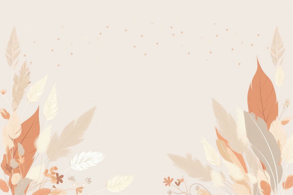 Leaves and pampas grass backgrounds pattern celebration. AI generated Image by rawpixel.