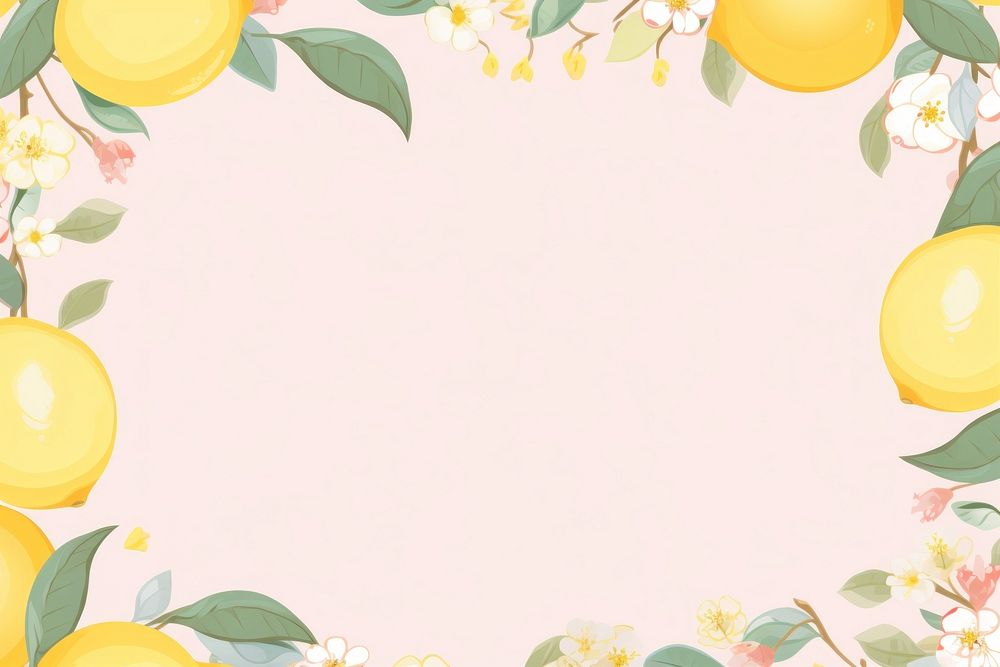 Lemon border frame backgrounds fruit plant. AI generated Image by rawpixel.