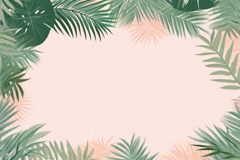Palm leaves border frame backgrounds outdoors pattern. AI generated Image by rawpixel.