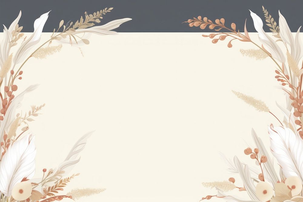 Pampas border frame backgrounds pattern graphics. AI generated Image by rawpixel.