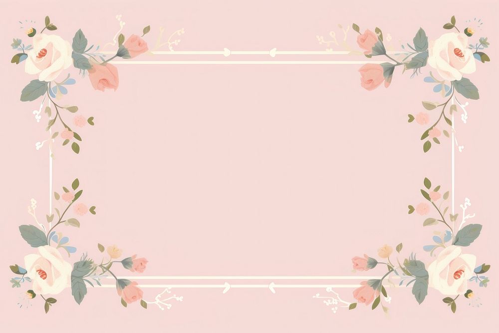 Rose border frame backgrounds pattern flower. AI generated Image by rawpixel.