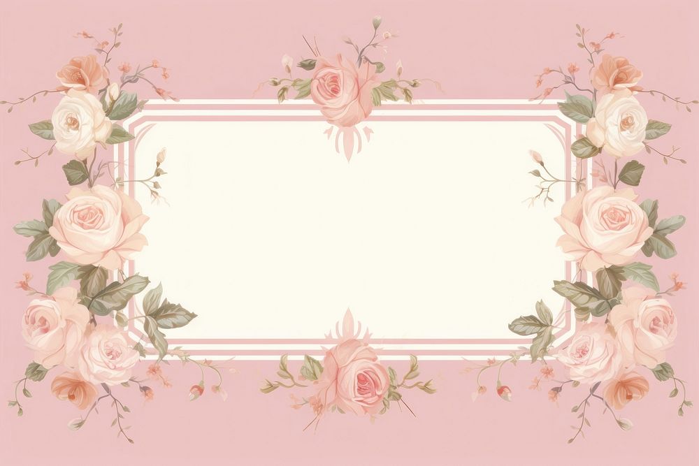 Rose frame backgrounds pattern flower. AI generated Image by rawpixel.