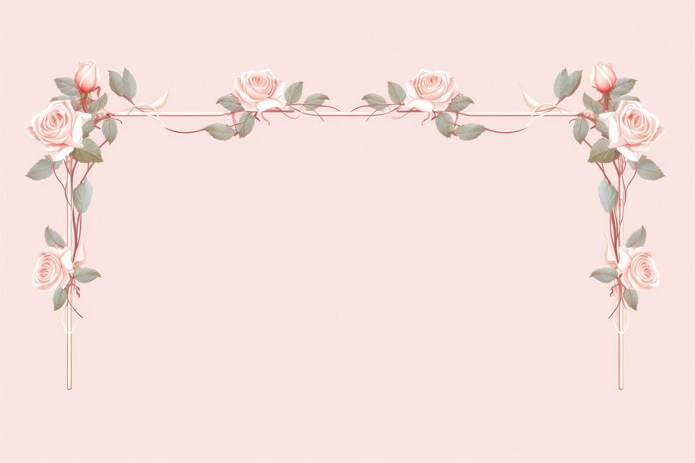Rose frame border pattern flower plant. AI generated Image by rawpixel.