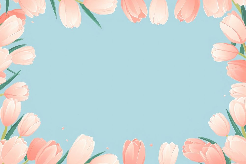 Tulip border frame backgrounds outdoors pattern. AI generated Image by rawpixel.