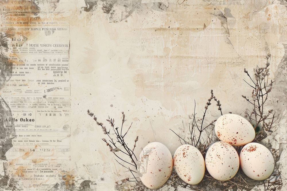 Easter eggs ephemera border backgrounds paper text.
