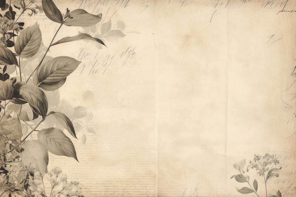 Botanical leaves ephemera border leaf backgrounds sketch.