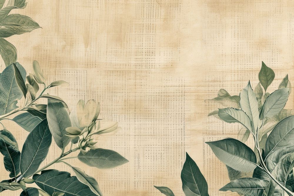 Coffee leaves ephemera border herbs backgrounds texture.