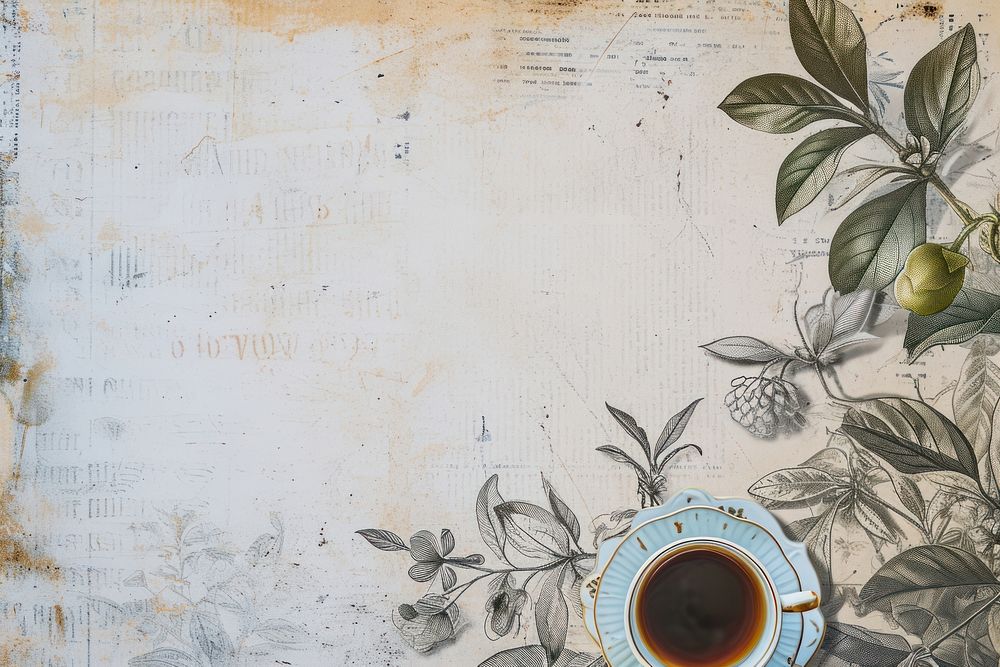 Coffee ephemera border background backgrounds paper art.