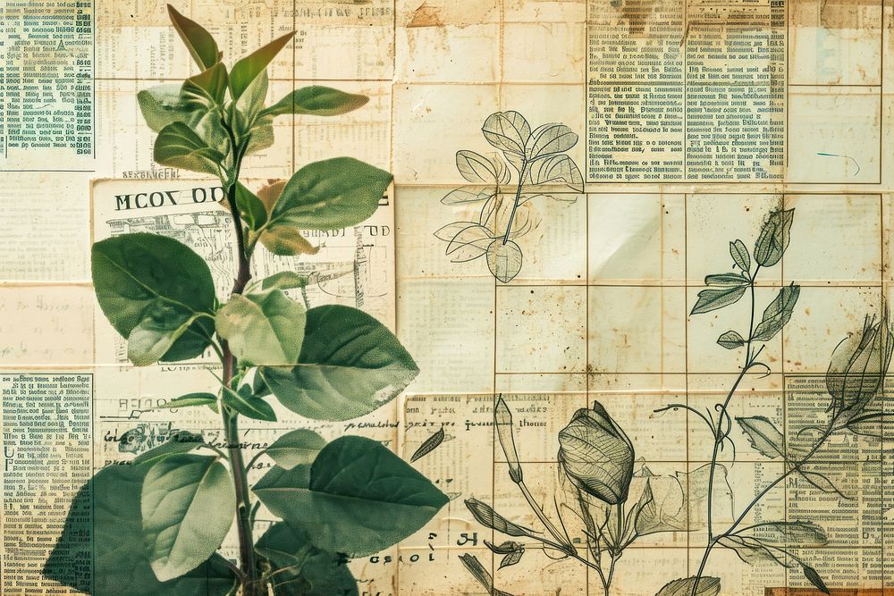 Invention ephemera border background herbs backgrounds drawing.