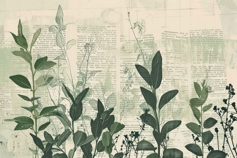 Gree paper ephemera border backgrounds drawing plant.