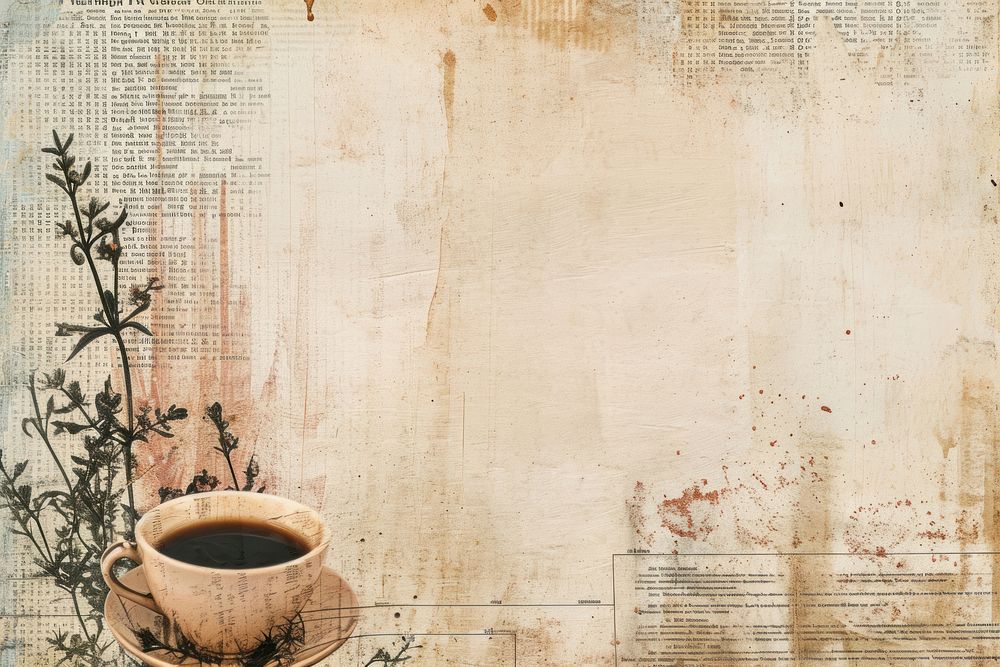 Coffee cup ephemera border backgrounds paper drink.