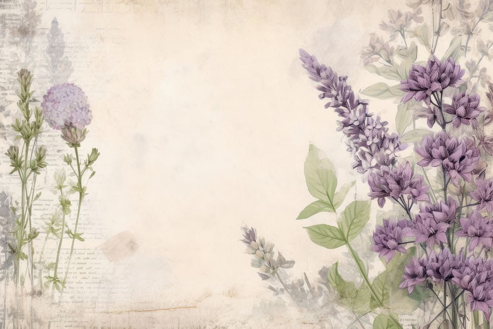 Lavender flower ephemera border lavender herbs backgrounds.