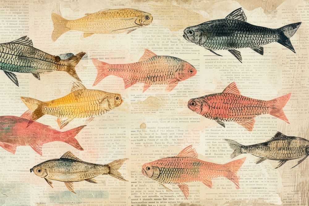 Fish ephemera border background backgrounds animal paper.