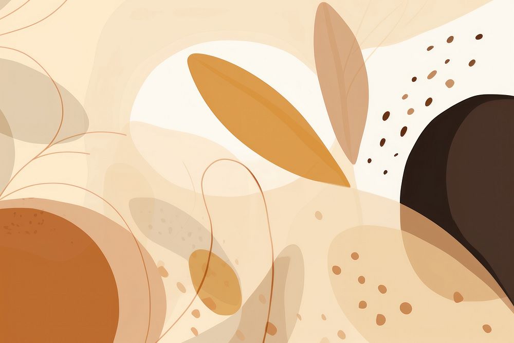  Shapes and leaves abstract pattern brown. AI generated Image by rawpixel.