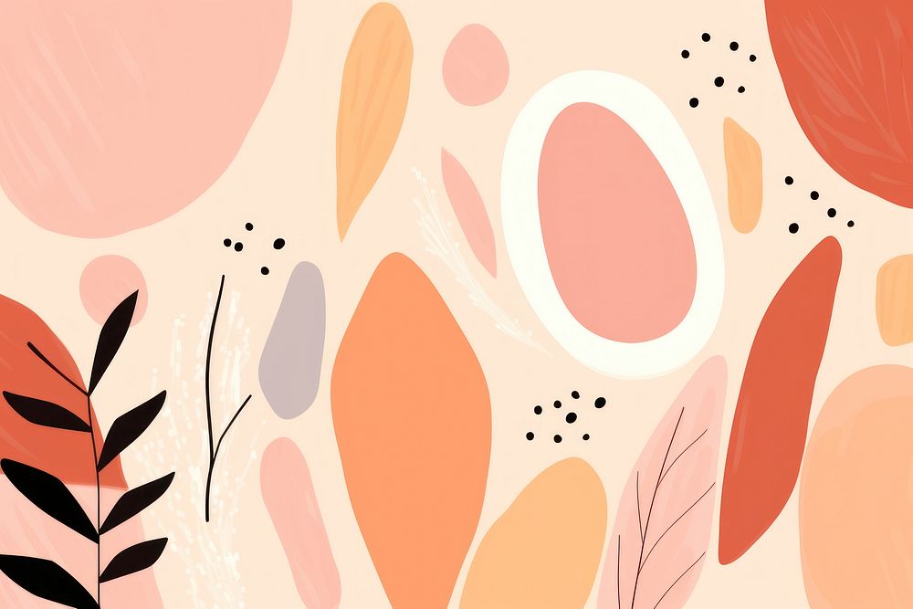  Shapes and leaves abstract pattern pink. AI generated Image by rawpixel.