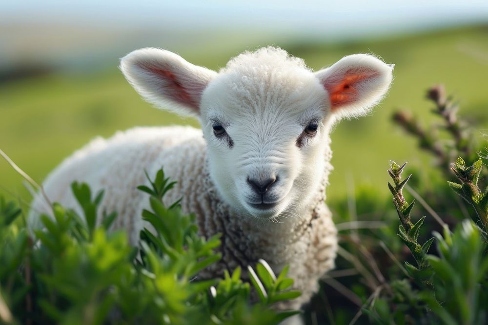 Adorable lamb livestock animal mammal. AI generated Image by rawpixel.