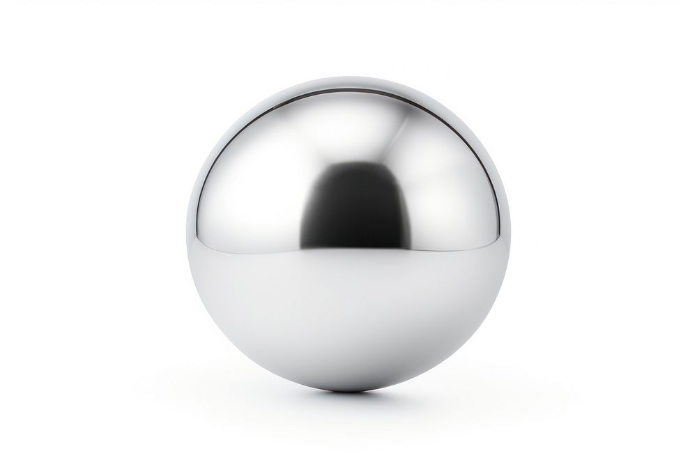 Balloon Chrome material sphere ball white background.