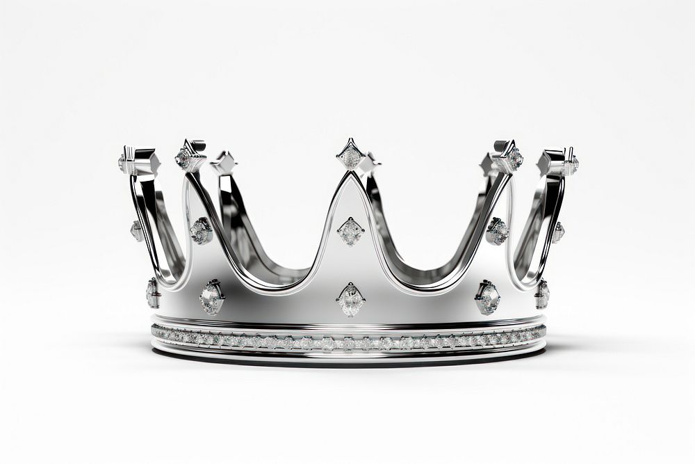 Crown Chrome material crown jewelry white background.