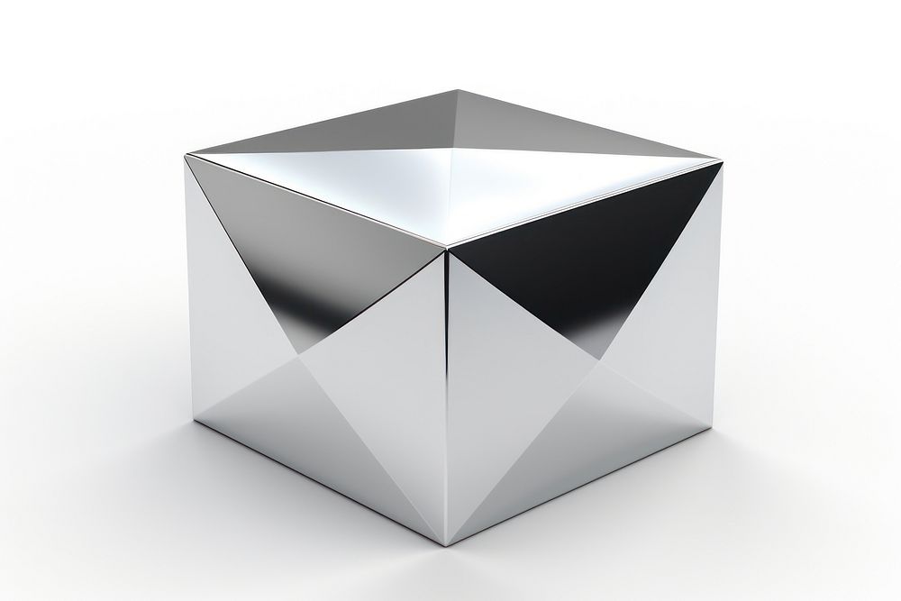 Geometric shape Chrome material white background simplicity rectangle.