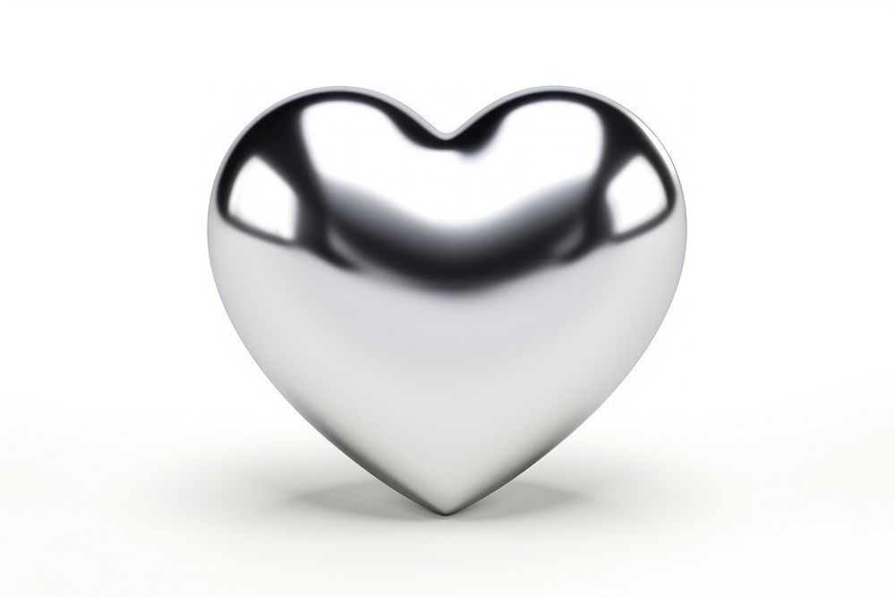 Heart Chrome material heart white background electronics.
