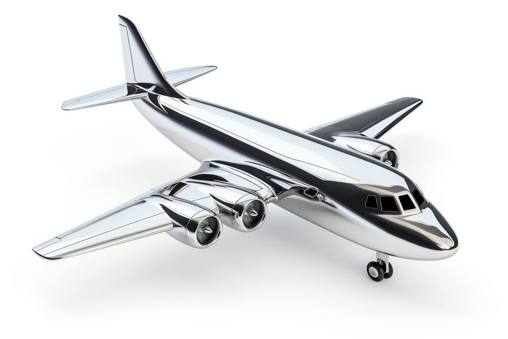 Plane Chrome material airplane aircraft airliner.