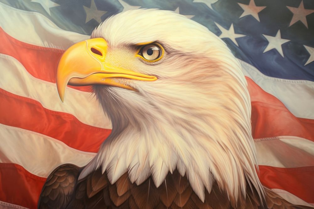 Eagle flag portrait bird. AI generated Image by rawpixel.