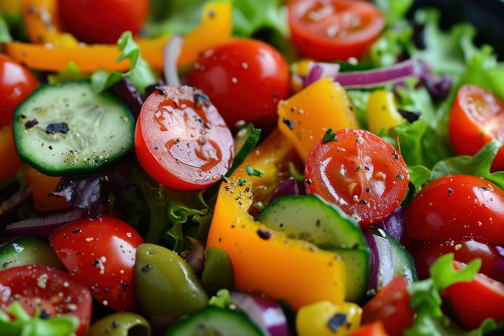 Healthy salad food backgrounds vegetable. AI generated Image by rawpixel.