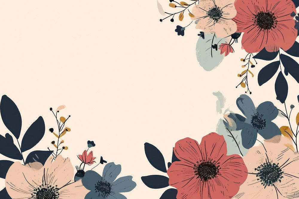 Flower frame pattern plant backgrounds. AI generated Image by rawpixel.