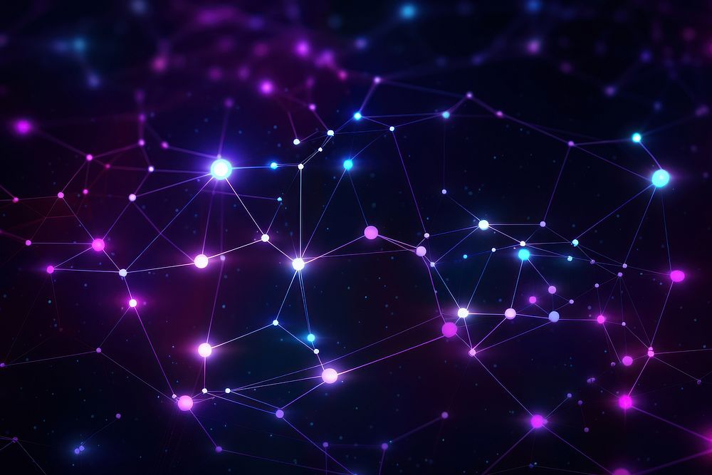  Neon network connection background purple backgrounds astronomy. 
