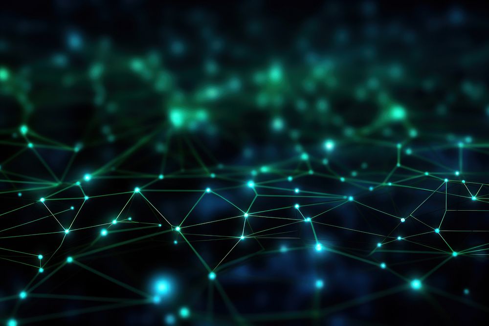  Neon network connection backgrounds light green. AI generated Image by rawpixel.