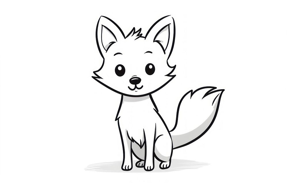 Cute fox cartoon drawing mammal. AI generated Image by rawpixel.