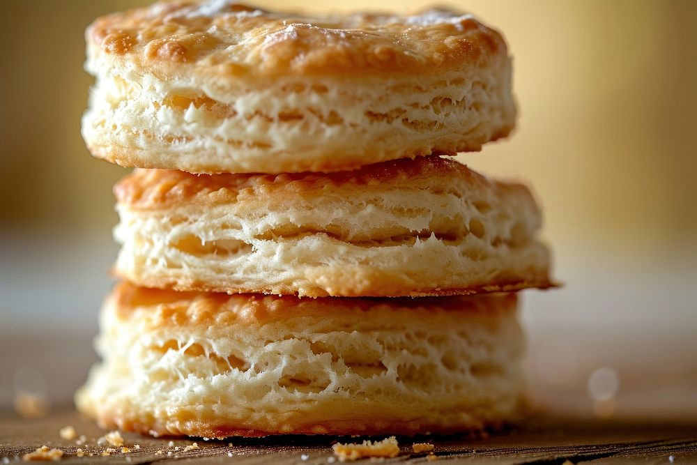 Extreme close up of Biscuit food dessert bread.