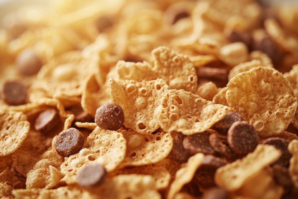 Extreme close up of Cereal food backgrounds breakfast.