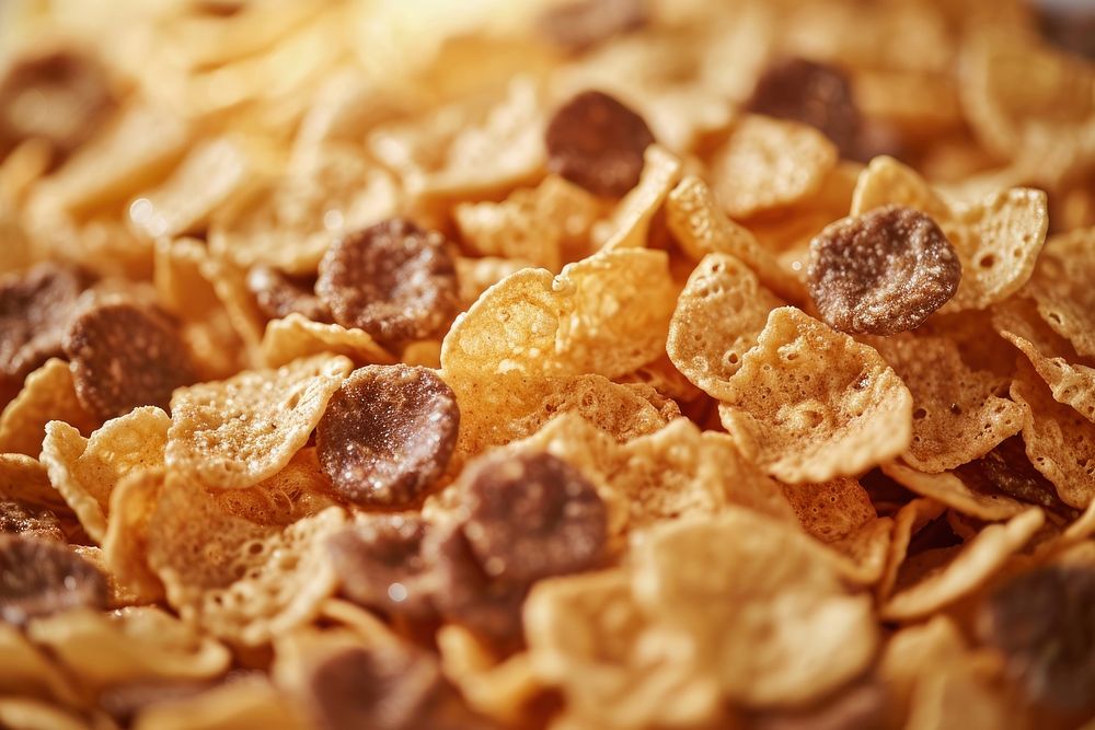 Extreme close up of Cereal food backgrounds snack.