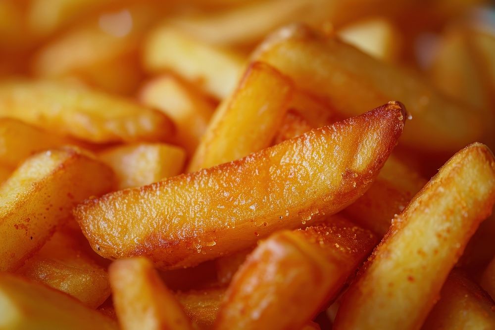 Extreme close up of French fries food french fries vegetable.