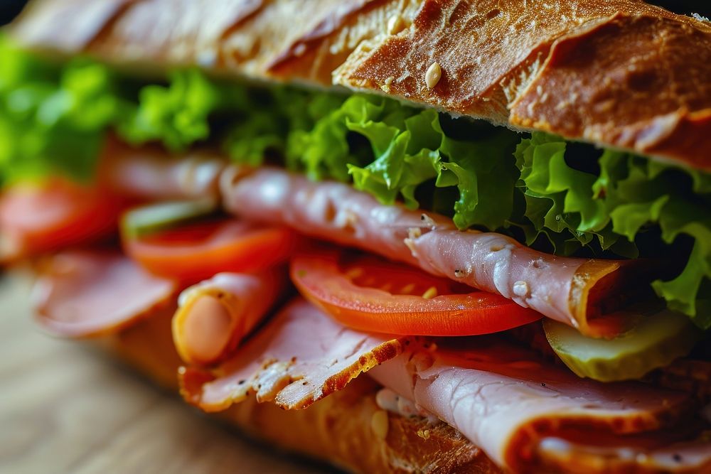 Extreme close up of Sandwich sandwich food bread.