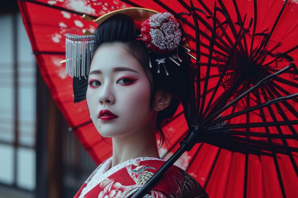 Beautiful geisha girl fashion portrait adult.